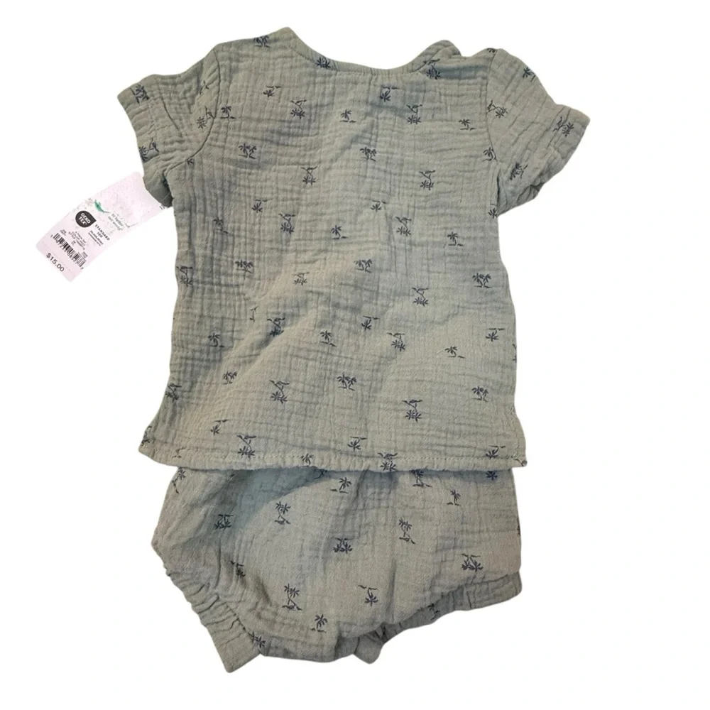 Carters‎ Baby Outfit Set 3 Month Green Palm Tree 2 Piece Set NWT